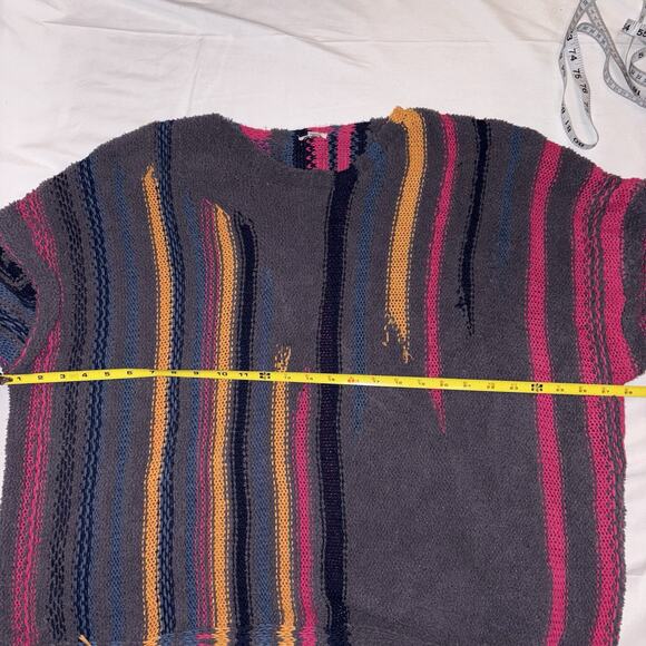 POL Distressed Oversized V-Neck Colorful Fringe Sweater Sold Out Online Size LG - Picture 7 of 8